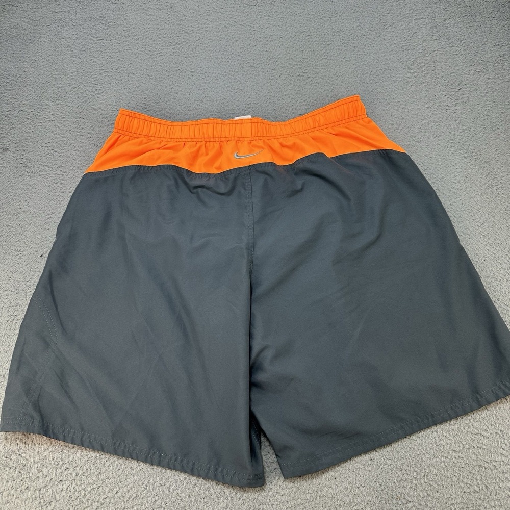 Nike Shorts Mens XXL‎ 2XL Gray Orange Lined Stash Pocket Drawstring Board Shorts - Picture 4 of 14